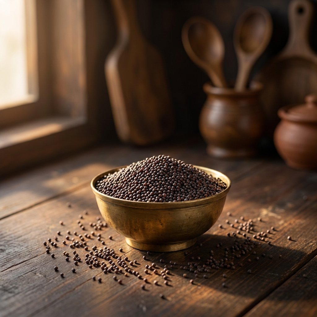 Black Mustard Seeds in use, Masala Raaj kitchen