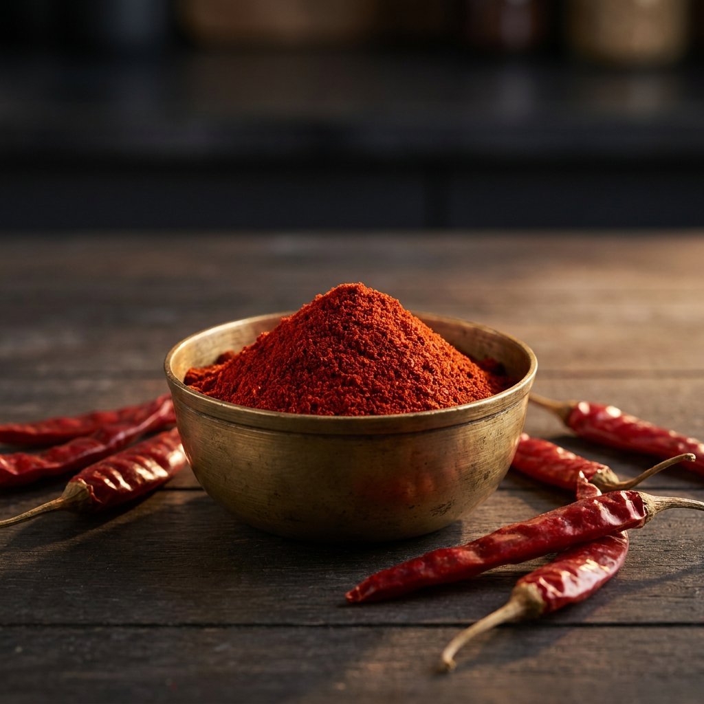 Red Chilli Powder in use, Masala Raaj kitchen